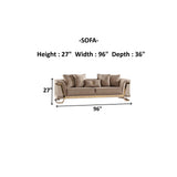 Rixos 3-pieces (Sofa & Loveseat & Chair) Livingroom Set in Beige from Furnia - Luna Furniture