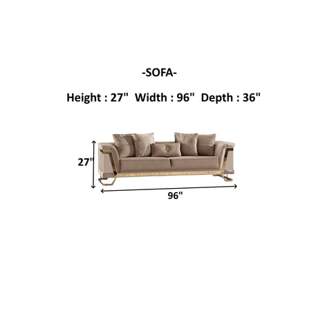 Rixos Stationary Sofa in Beige from Furnia - Luna Furniture