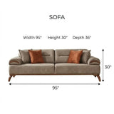 Mia Convertible Sofa in Beige from Furnia - Luna Furniture