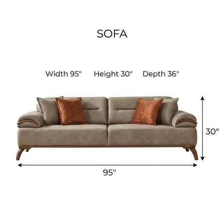 Mia 4-pieces (2 Sofa & 2 Chair) Livingroom Set in Beige from Furnia - Luna Furniture