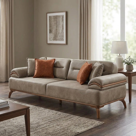 Mia Convertible Sofa in Beige from Furnia - Luna Furniture
