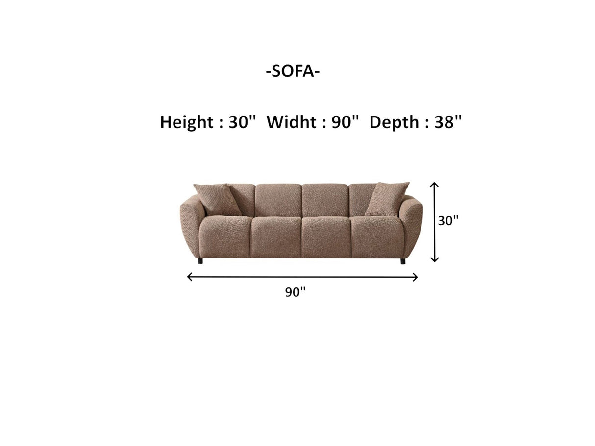 Vizyon Stationary Sofa in Brown from Furnia - Luna Furniture