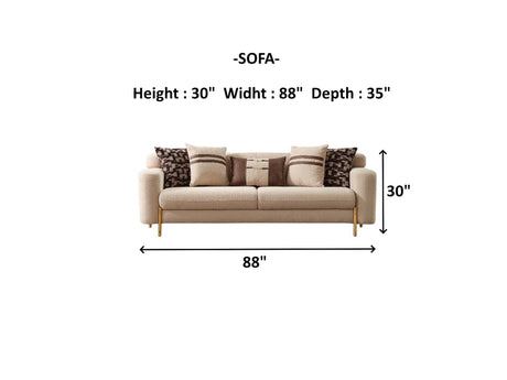 Shelby 4-pieces (2 Sofa & 2 Chair) Livingroom Set in Beige from Furnia - Luna Furniture