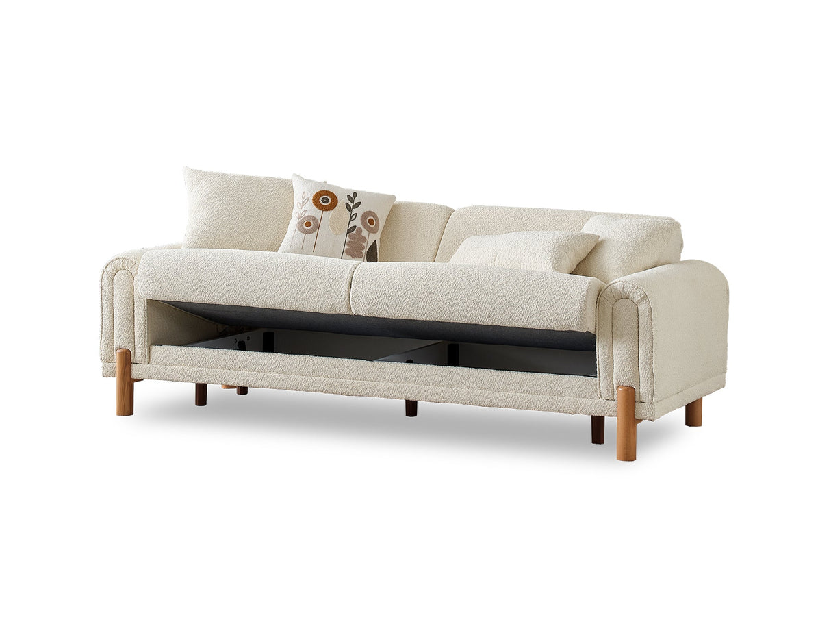 Soho 3-pieces (Sofa & Loveseat & Chair) Livingroom Set in Cream from Furnia - Luna Furniture
