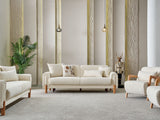 Soho Convertible Sofa in Cream from Furnia - Luna Furniture