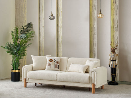 Soho Convertible Sofa in Cream from Furnia - Luna Furniture