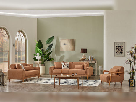 Soho 3-pieces (Sofa & Loveseat & Chair) Livingroom Set in Somon from Furnia - Luna Furniture