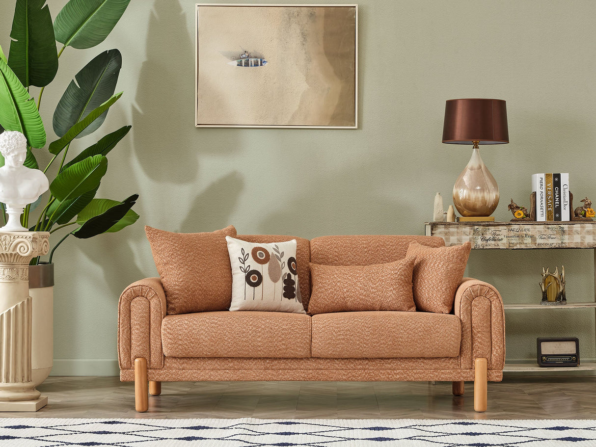 Soho Convertible Loveseat in Somon from Furnia - Luna Furniture