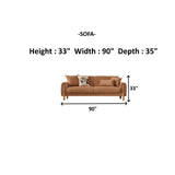 Soho 3-pieces (Sofa & Loveseat & Chair) Livingroom Set in Somon from Furnia - Luna Furniture