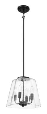 Soiree Four Candle Lights Pendant With Clear Glass - Black Finish from Midinmod - Luna Furniture