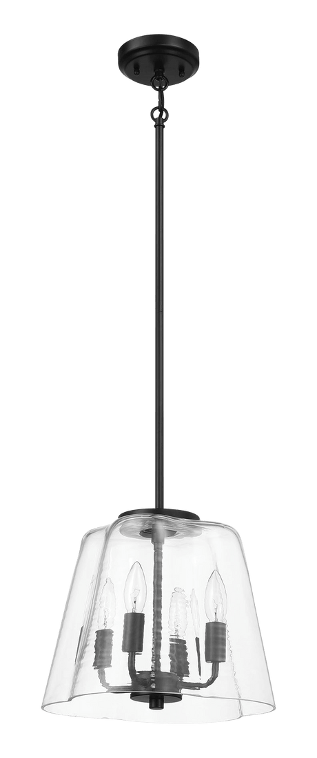 Soiree Four Candle Lights Pendant With Clear Glass - Black Finish from Midinmod - Luna Furniture