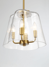 Soiree Four Candle Lights Pendant With Clear Glass - Satin Brass from Midinmod - Luna Furniture