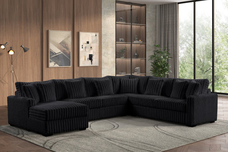 Solana Black Sectional from Happy Homes - Luna Furniture
