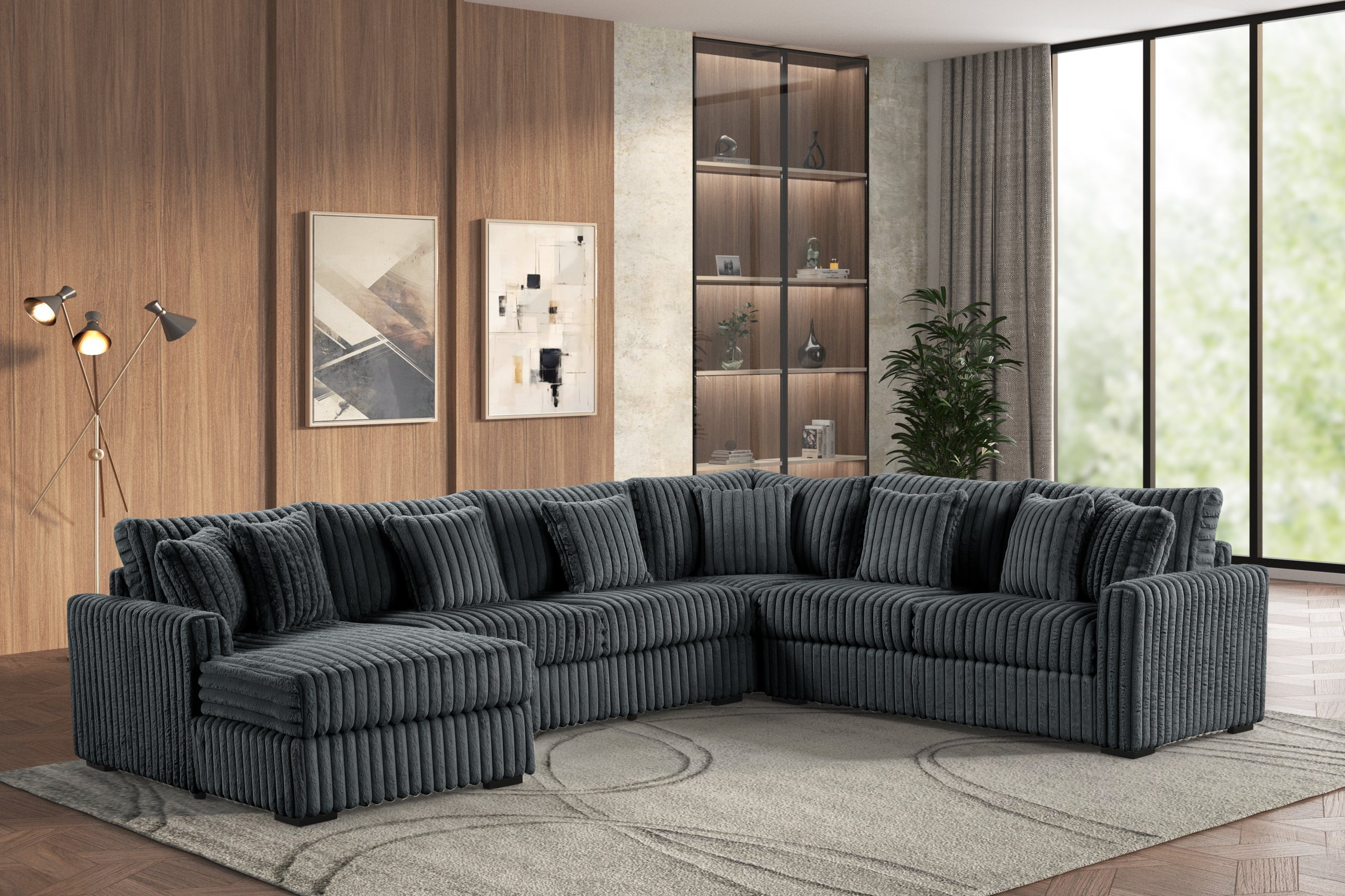 Happy Homes Solana Charcoal Sectional – Luna Furniture