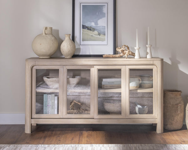Solano Weathered Mango Sliding Door Dining Sideboard Server