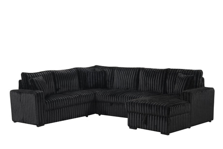 Sonic Black Sectional With Pull-Out Bed from Happy Homes - Luna Furniture