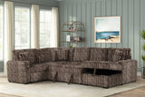 Sonic Brown Sectional With Pull-Out Bed from Happy Homes - Luna Furniture