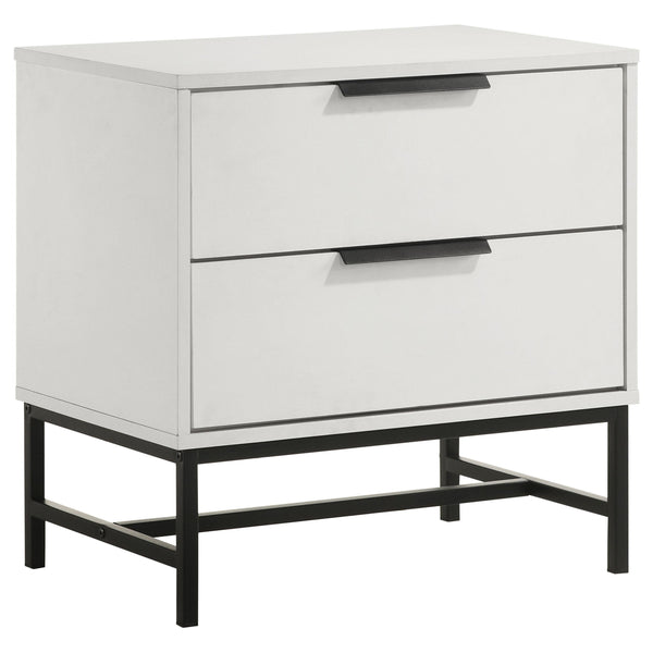 Sonora White 2-Drawer Nightstand Bedside Table