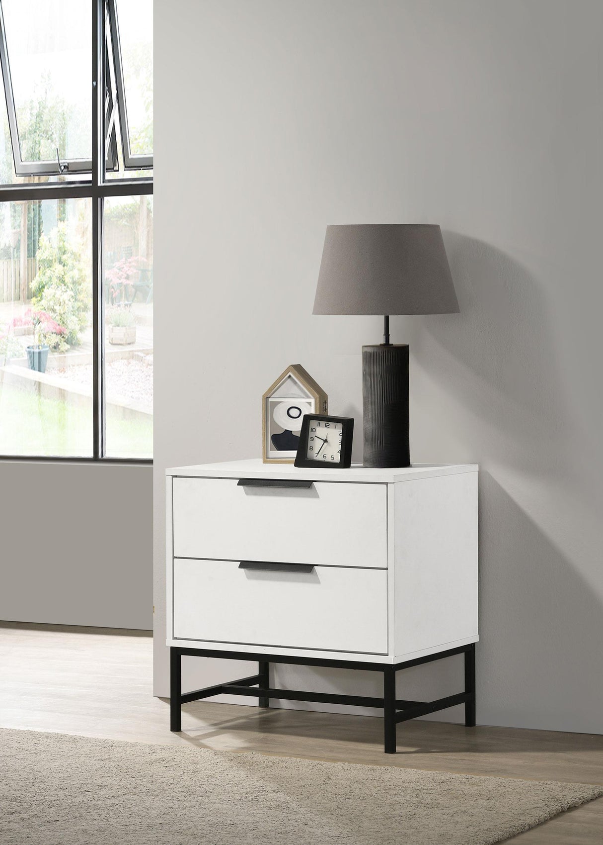 Sonora White 2-Drawer Nightstand Bedside Table from Coaster - Luna Furniture