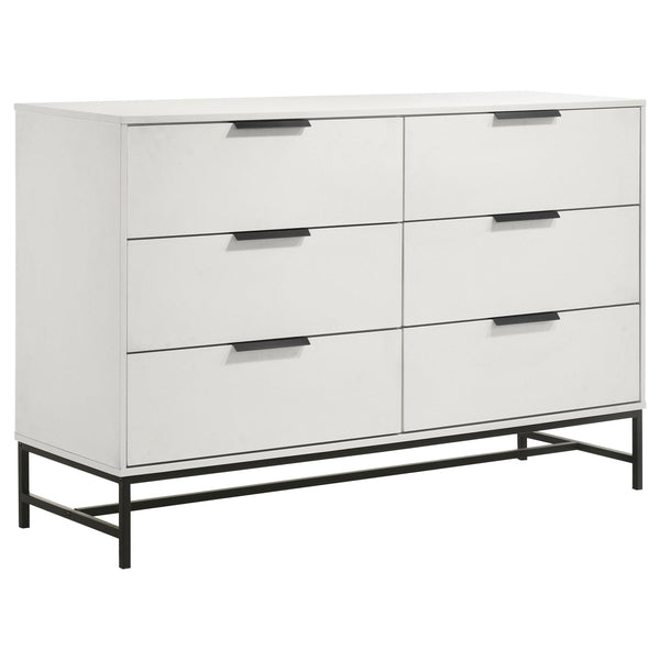 Sonora White 6-Drawer Bedroom Dresser