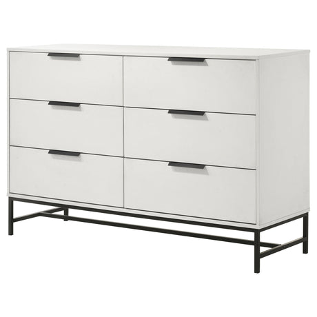 Sonora White 6-Drawer Bedroom Dresser from Coaster - Luna Furniture