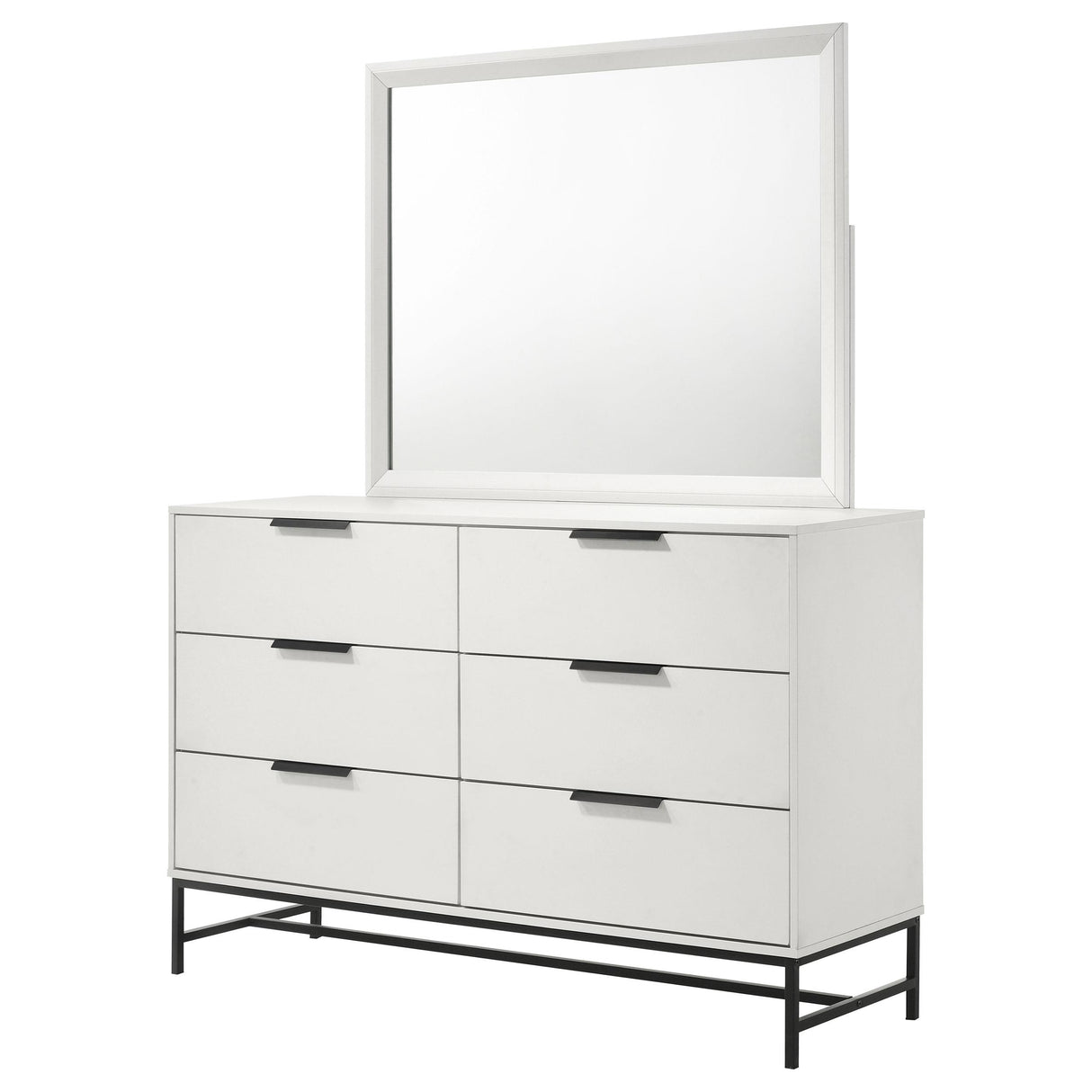 Sonora White 6-Drawer Dresser with Mirror from Coaster - Luna Furniture