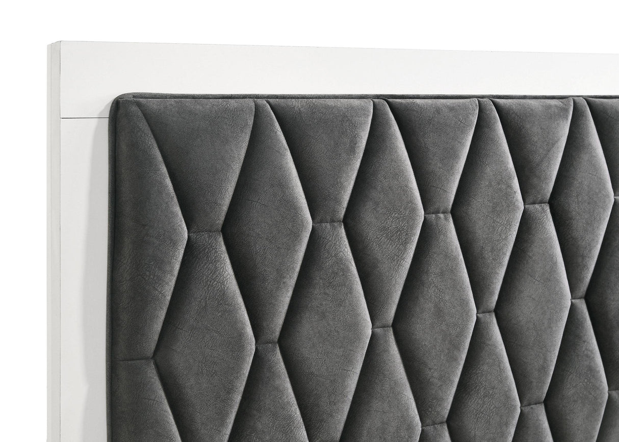 Sonora White Eastern King Upholstered Panel Bed from Coaster - Luna Furniture