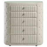 Sonya Ivory 5-Drawer Upholstered Bedroom Chest of Drawers from Coaster - Luna Furniture