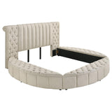 Sonya Ivory 5-Piece Upholstered Eastern King Bedroom Set from Coaster - Luna Furniture
