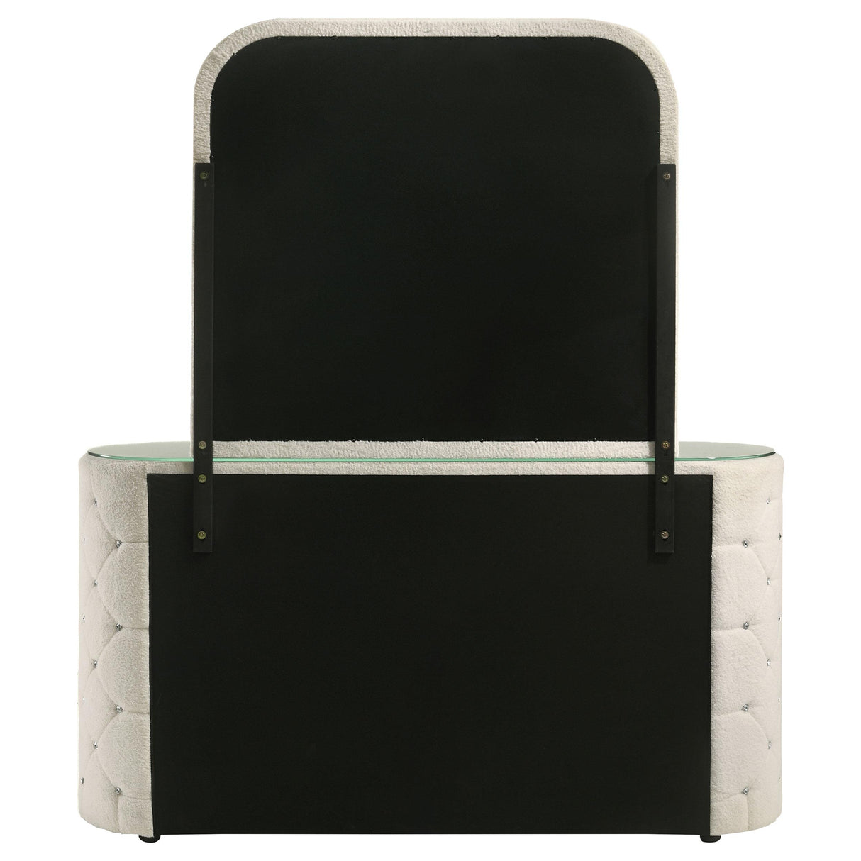 Sonya Ivory 6-Drawer Upholstered Bedroom Dresser with Mirror from Coaster - Luna Furniture