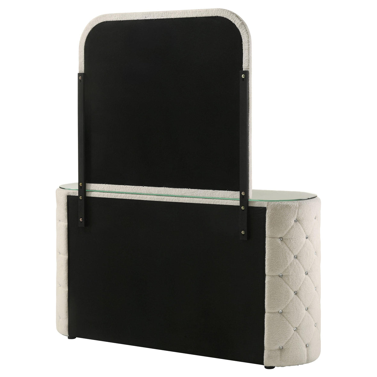 Sonya Ivory 6-Drawer Upholstered Bedroom Dresser with Mirror from Coaster - Luna Furniture