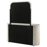 Sonya Ivory 6-Drawer Upholstered Bedroom Dresser with Mirror from Coaster - Luna Furniture