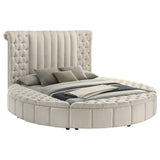 Sonya Ivory Upholstered Queen Round Storage Bed from Coaster - Luna Furniture