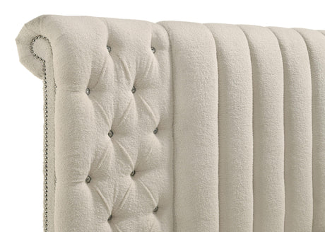 Sonya Ivory Upholstered Queen Round Storage Bed from Coaster - Luna Furniture