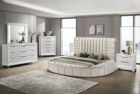 Sonya Ivory Upholstered Queen Round Storage Bed from Coaster - Luna Furniture