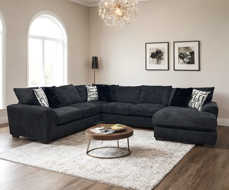 Sorento Black Oversized Sectional from Happy Homes - Luna Furniture