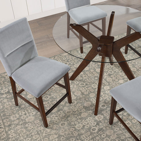 Zen Mocha/Gray Round Glass Top Dining Room Set from Steve Silver - Luna Furniture