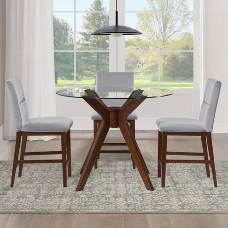 Zen Mocha/Gray Round Glass Top Dining Room Set from Steve Silver - Luna Furniture