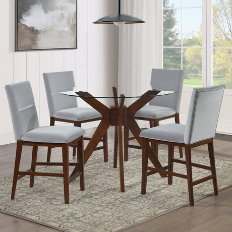 Zen Mocha/Gray Round Glass Top Dining Room Set from Steve Silver - Luna Furniture