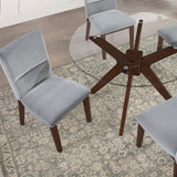 Zen Gray Velvet Side Chair, Set of 2