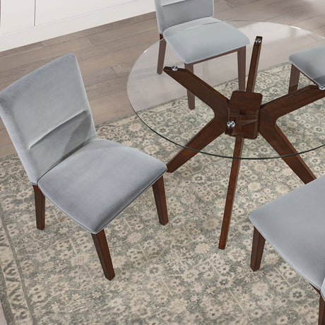 Zen Mocha/Gray Round Glass Top Dining Room Set from Steve Silver - Luna Furniture