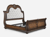 Stanley Coffee Brown Upholstered Sleigh Bedroom Set from Crown Mark - Luna Furniture