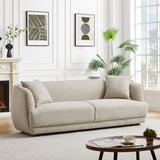 Stanmer Living Room Luxury Fabric Linen Couch in Cream from Ashcroft Furniture - Luna Furniture