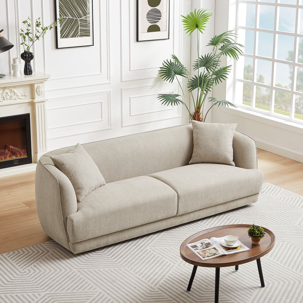 Stanmer Living Room Luxury Fabric Linen Couch in Cream from Ashcroft Furniture - Luna Furniture