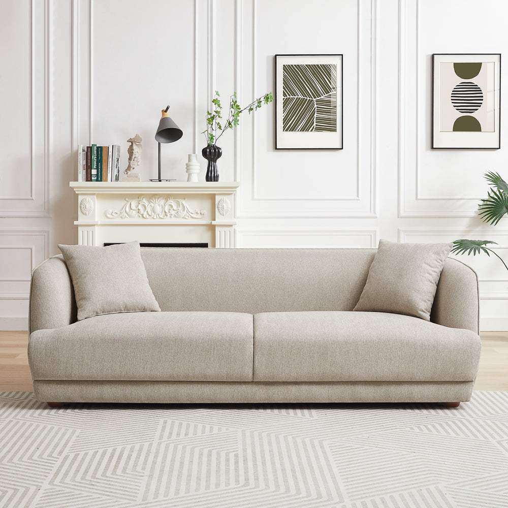 Stanmer Living Room Luxury Fabric Linen Couch in Cream from Ashcroft Furniture - Luna Furniture