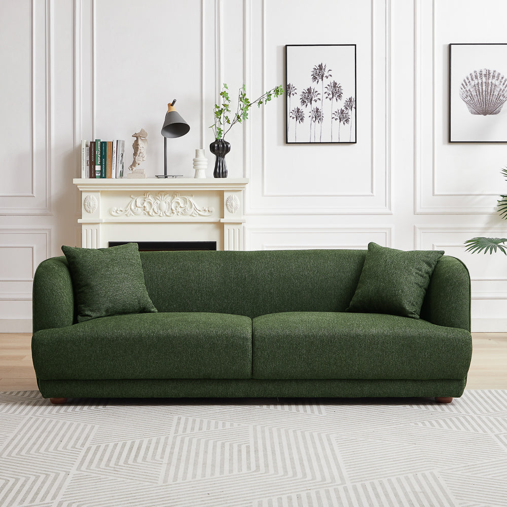 Stanmer Living Room Luxury Fabric Linen Couch in Green from Ashcroft Furniture - Luna Furniture