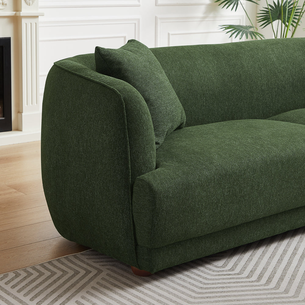 Stanmer Living Room Luxury Fabric Linen Couch in Green from Ashcroft Furniture - Luna Furniture