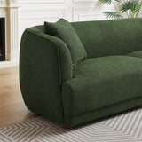 Stanmer Living Room Luxury Fabric Linen Couch in Green from Ashcroft Furniture - Luna Furniture