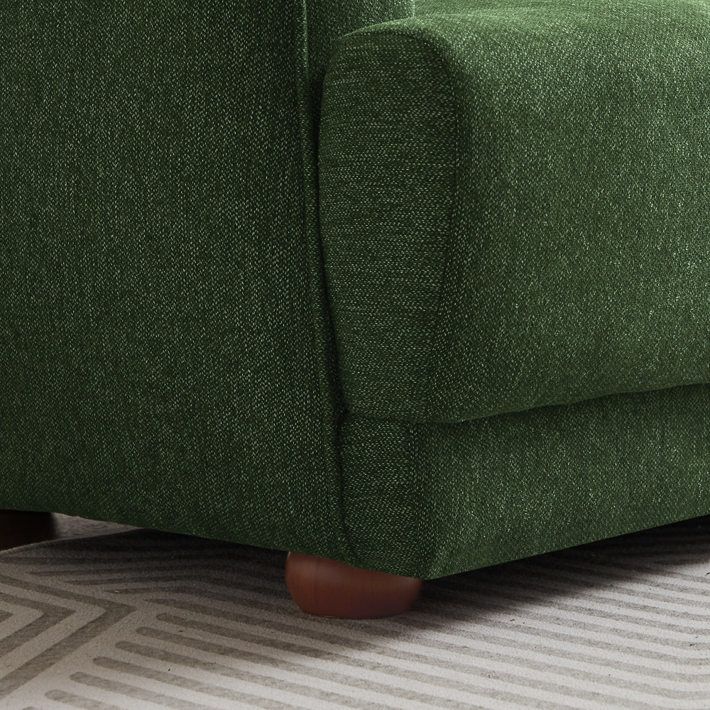 Stanmer Living Room Luxury Fabric Linen Couch in Green from Ashcroft Furniture - Luna Furniture