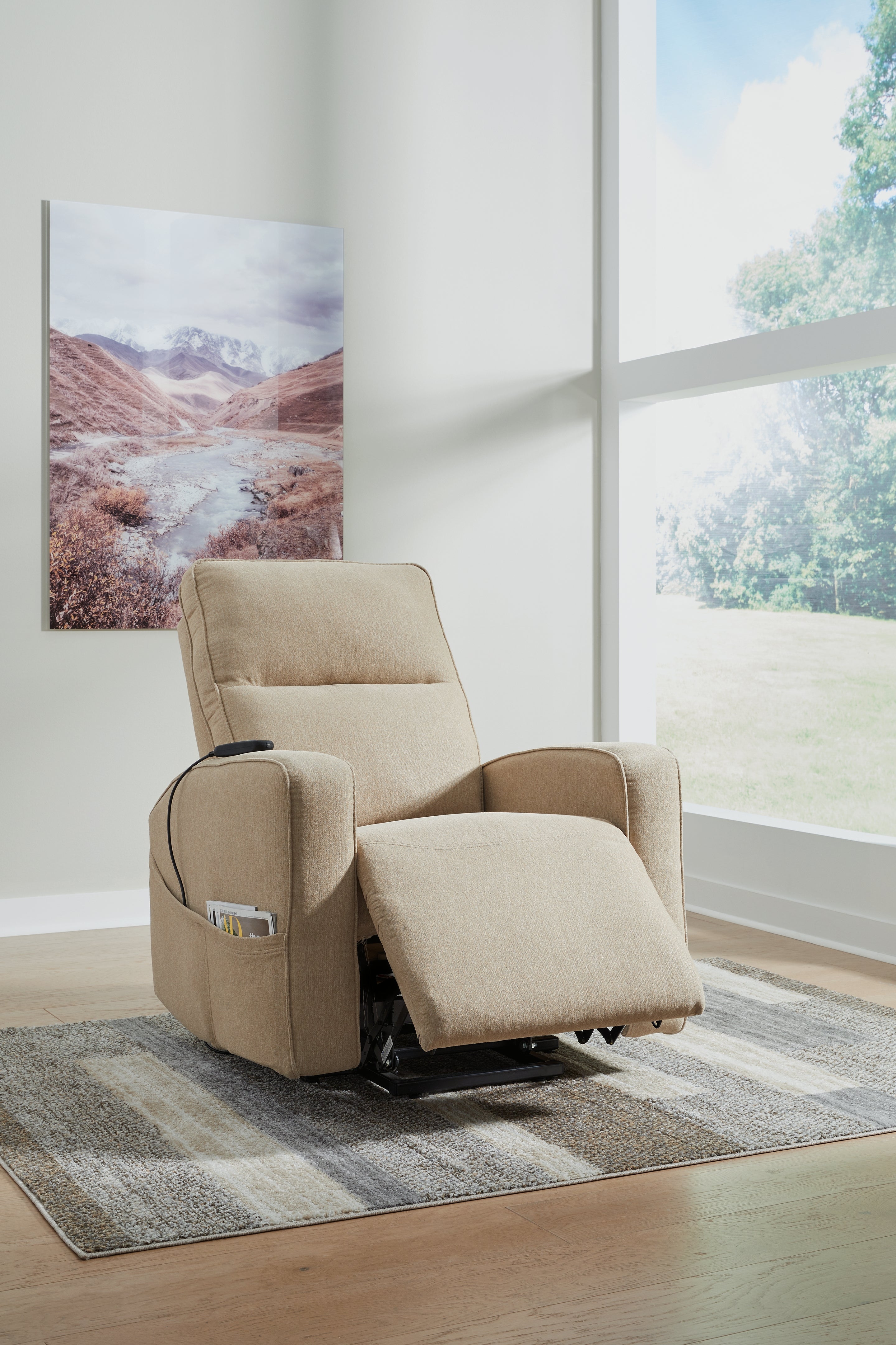 Starganza Taupe Power Lift Recliner - Luna Furniture